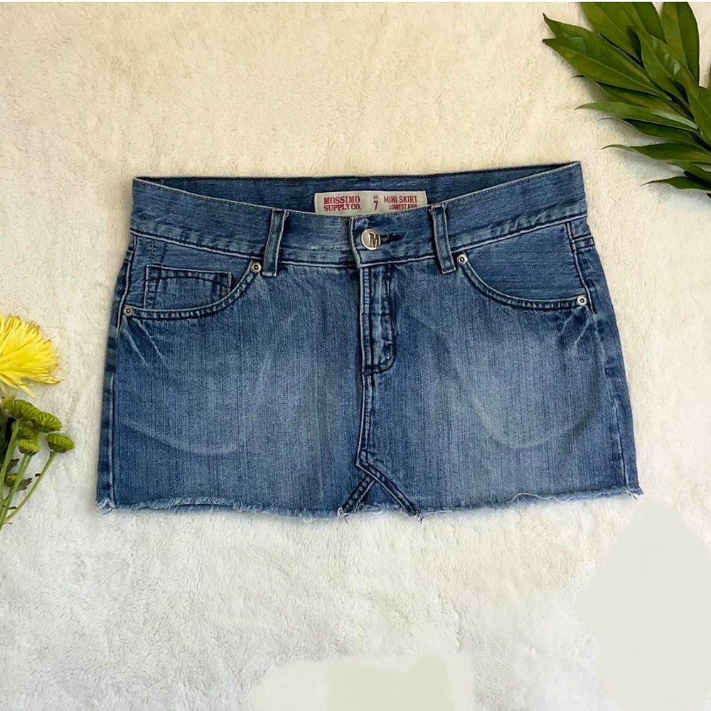 Mossimo vintage y2k blue low rise mini skirt size 7